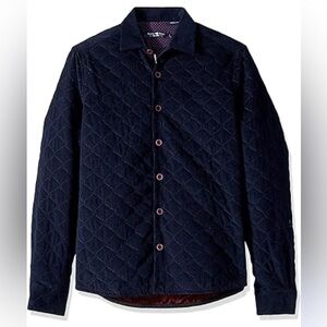 Stone Rose Men's Long Sleeve Quilted Shirt-Jacket dark Navy Shirt  sz medium